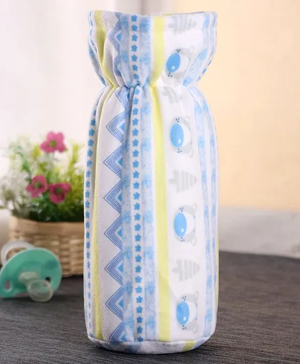 Babyhug Feeding Bottle Cover Bear Print Large - Blue