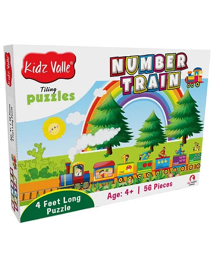 Kidz Valle Number Train 4 Feet Long Tiling Jigsaw Puzzle - 56 Pieces