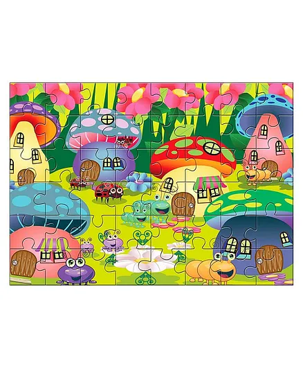 Kidz Valle Mushroom Houses Jigsaw Puzzle Multicolor - 48 Pieces