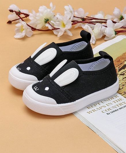 Cute Walk by Babyhug Canvas Casual Shoes Bunny Design - Black