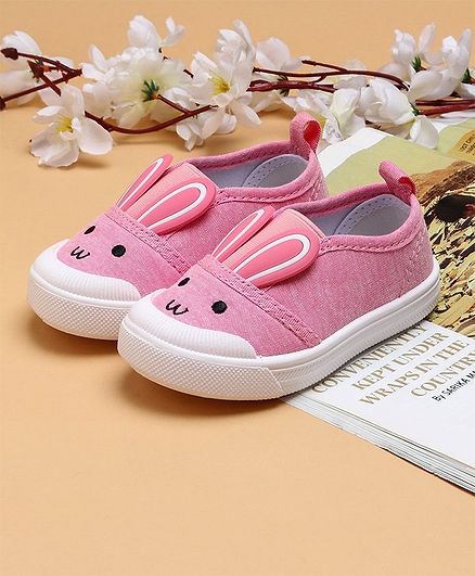 Cute Walk by Babyhug Canvas Casual Shoes Bunny Design - Pink