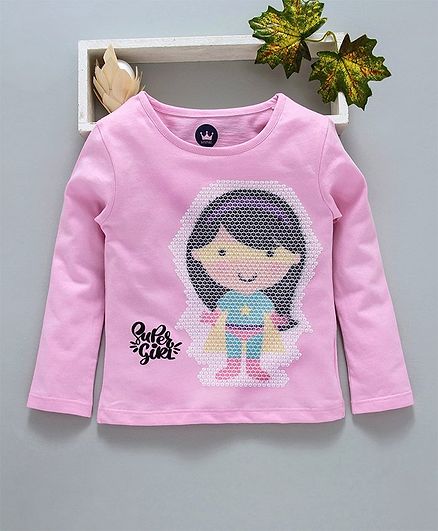 Vitamins Full Sleeves Tee Sequin - Light Pink