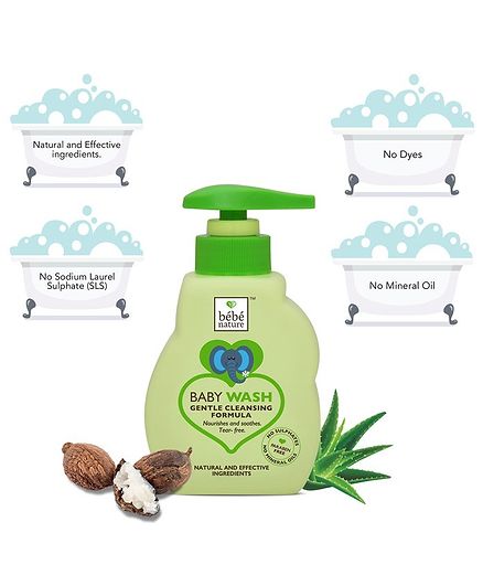 Bebe Nature Natural Baby Wash Gentle Cleansing Formula (Tear Free) - 260 ml