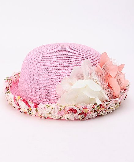 Babyhug Hat Floral Detail - Pink