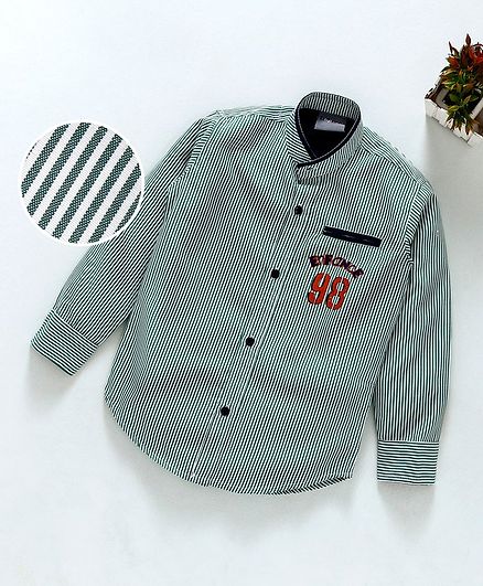 Dapper Dudes Stripes Full Sleeves Shirt - Green