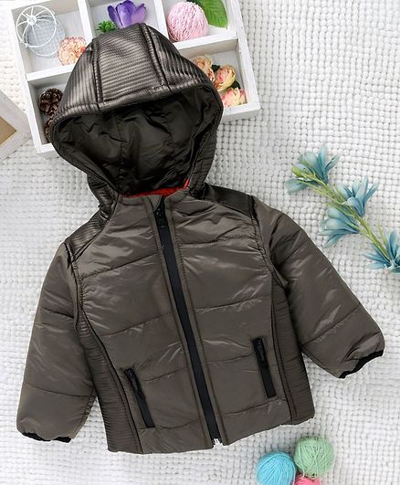 Little Kangaroos Full Sleeves Hooded Sweatshirt - Grey