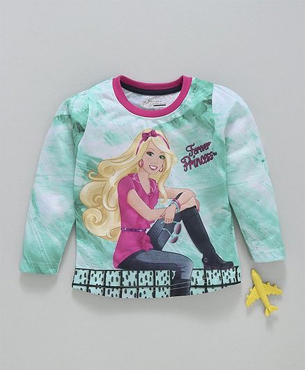 Eteenz Full Dleeves Tee Princess Print - Sea Green