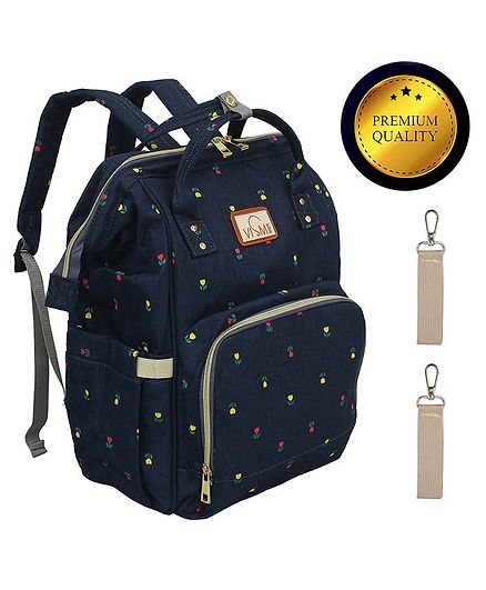 Vismiintrend Waterproof Diaper Bag With Insulated Pockets Printed - Blue