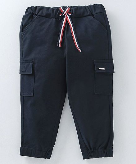 Babyoye Full Length Cotton Trouser With Drawstrings - Navy