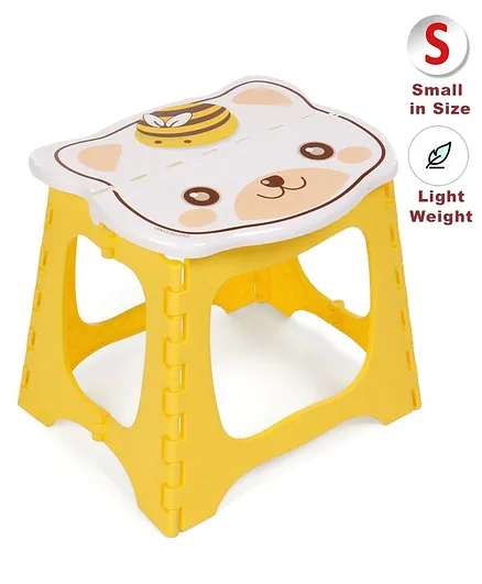 Bear Face Collapsible Baby Stool - Yellow