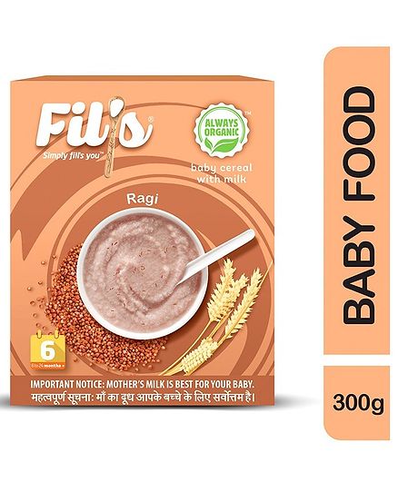 Fil's Organic Baby Cereal With Milk & Ragi - 300 gm
