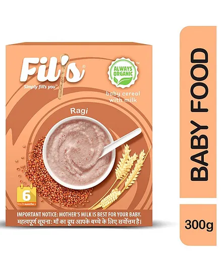 Fil's Organic Baby Cereal With Milk & Ragi - 300 gm