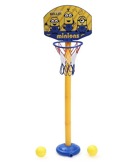 Minions Basket Ball Set With 2 Balls - Yellow