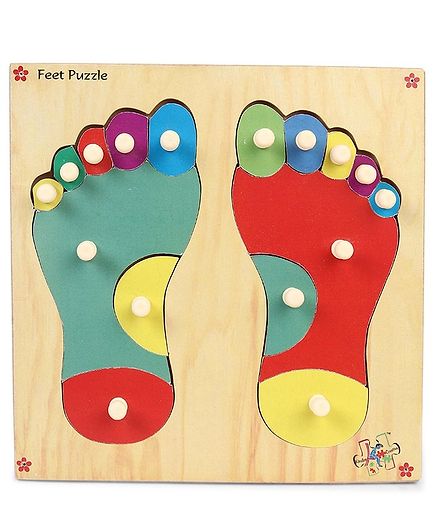 Kinder Creative Wooden Feet Puzzle Tray - Multicolor