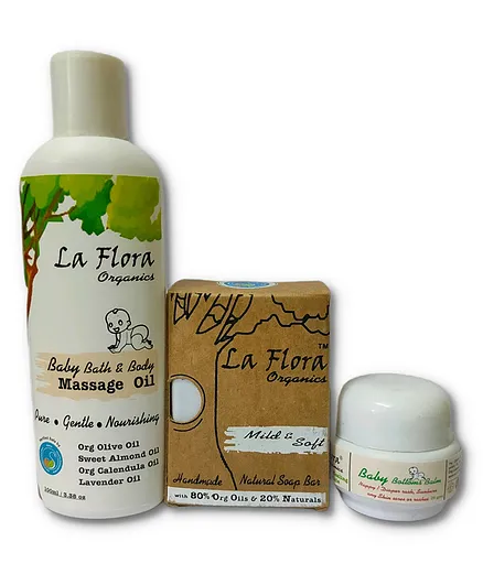 La Flora Organics Flora Baby Bath Care Combo - Pack of 3