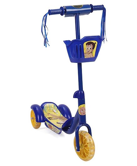 Chhota Bheem 3 Wheel Scooter With Basket - Blue