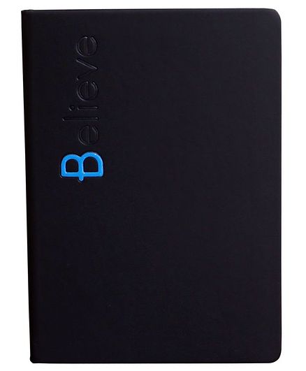 Tiara Diaries Designer Italian Leather A5 Believe Diary Black - 224 Pages