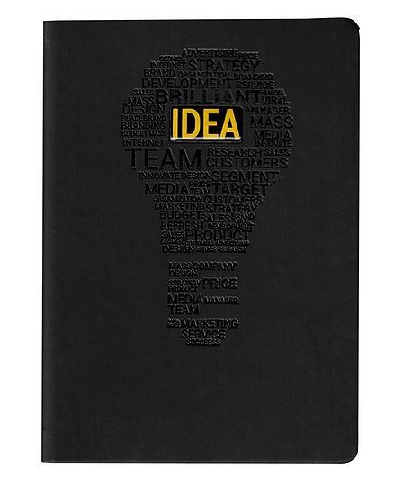 Tiara Diaries Designer Italian Leather A5 Idea Diary Black - 224 Pages