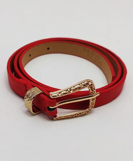 Kid-O-World Solid Belt With Fancy Belt - Red