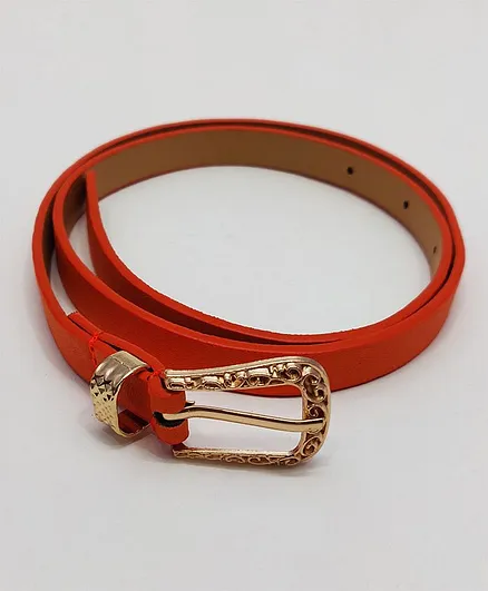 Kid-O-World Solid Belt With Fancy Belt - Orange
