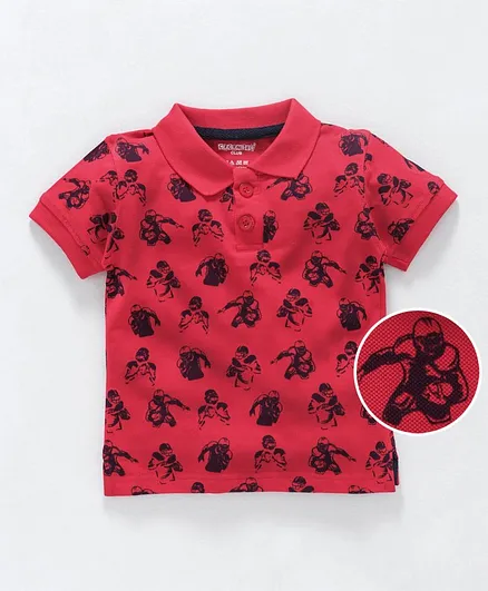 Cucumber Polo Neck Tee Boxer Print - Red