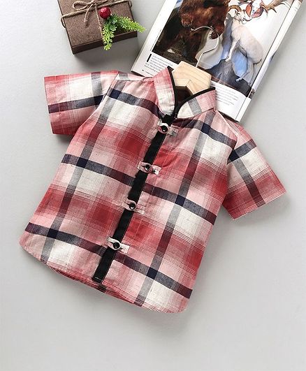 Knotty Kids Short Sleeves Checkered Shirt - Pink