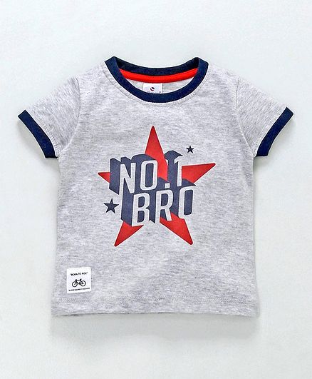 Ollypop Half Sleeves Tee No. 1 Bro Print - Grey
