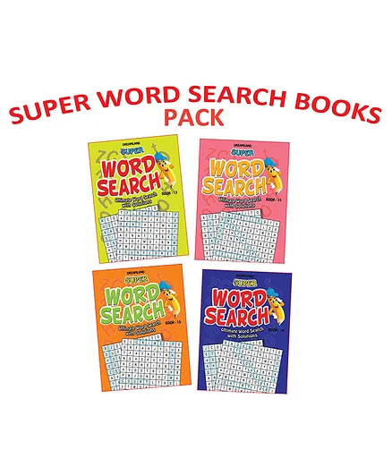Dreamland Super Word Search 4 Books Pack for Children - 192 Pages in each Book with Solutions, 768 Pages