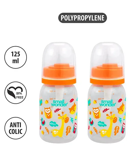 Small Wonder Admire Feeding Bottle Orange Pack of 2 - 125 ml