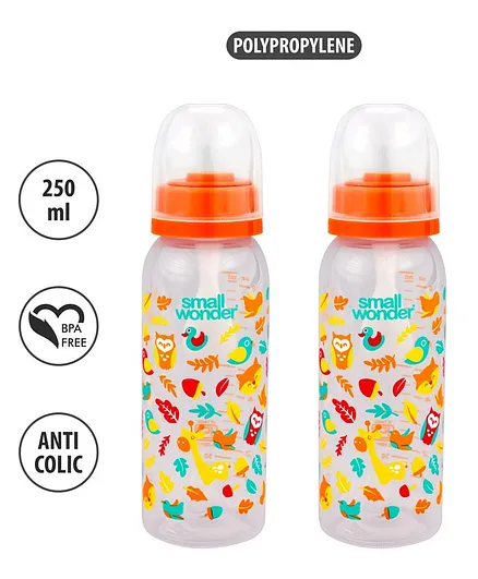 Small Wonder Admire Polypropylene Feeding Bottle Pack of 2 Orange - 250 ml each