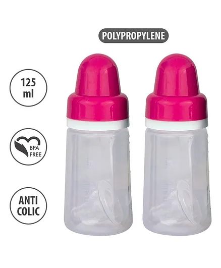 Small Wonder Cherish Polypropylene Feeding Bottle Pack of 2 Pink - 125 ml