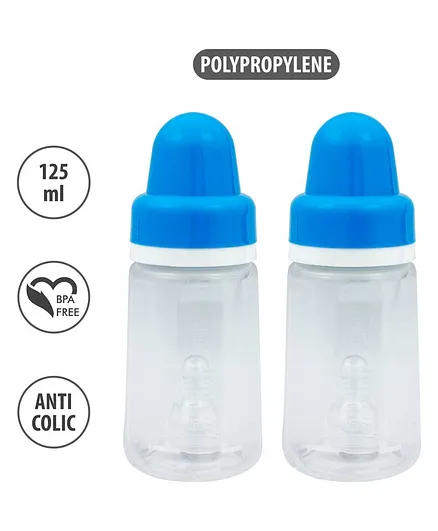 Small Wonder Cherish Polypropylene Feeding Bottle Pack of 2 Blue - 125 ml