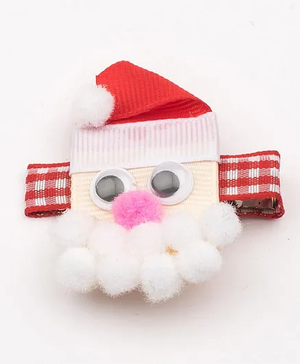 Ribbon Candy Santa Pin - Red & White