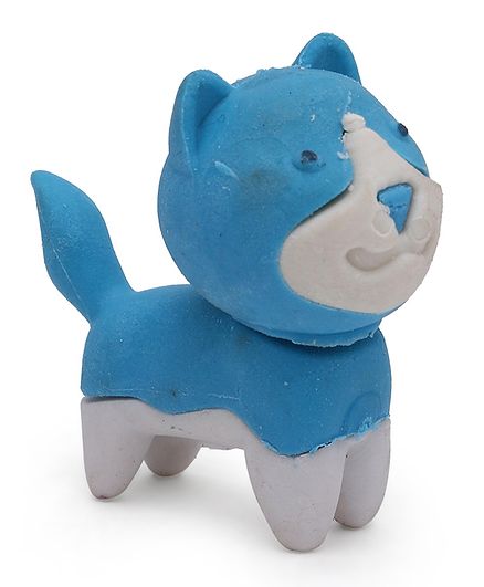 Puppy Shaped Eraser - Blue White
