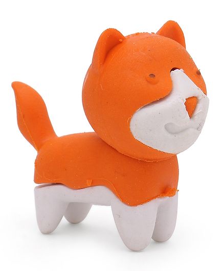 Puppy Shaped Eraser - Orange White