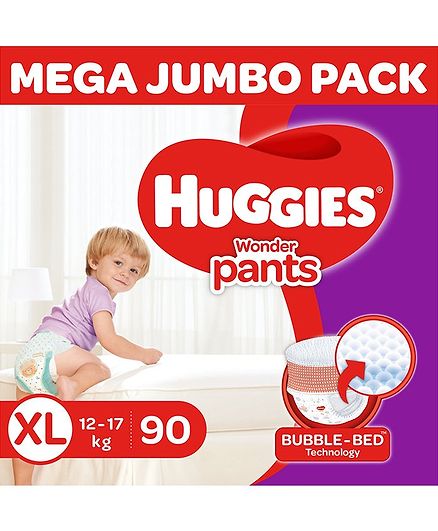 Huggies Wonder Pants Diaper Monthly Pack Extra Large Size - 90 Pieces