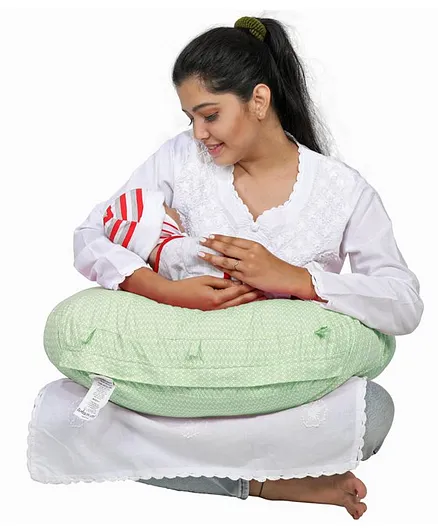 Lulamom Abstract Portable Comfortable Nursing Pillow - Green