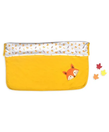 Beebop Double Layered Reversible Blanket Fox Print - Yellow