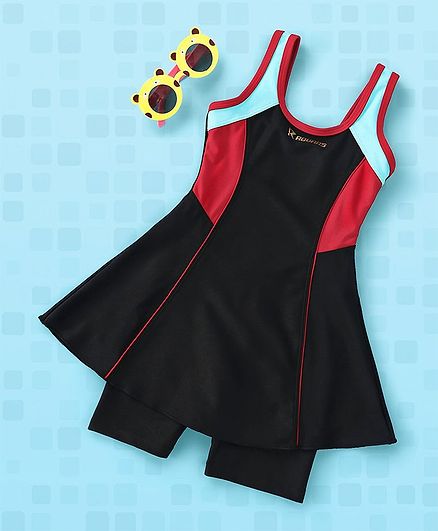 Rovars Sleeveless 2 Piece Swimsuit - Black Red