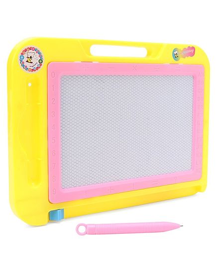 Rectangle Shaped Writing Board With Inbuilt Handle & Pen - Yellow