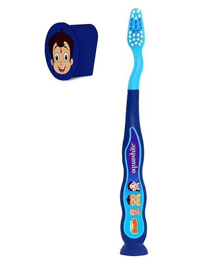 aquawhite Chhota Bheem Jiggle Wiggle Toothbrush With Hygiene Cap - Blue