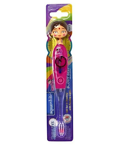 Aquawhite Chutki Buddy Best Figurine Timer Flash Light Soft Toothbrush - Pink