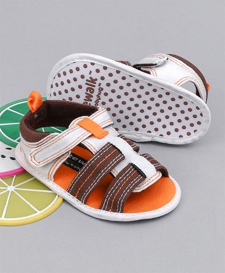 Cute Walk by Babyhug Booties - Brown & Orange