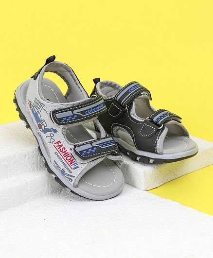 Cute Walk By Babyhug Sandals - Black Grey