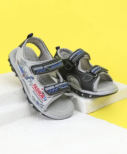 Cute Walk By Babyhug Sandals - Black Grey