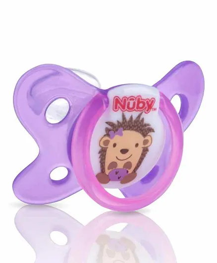 Nuby Oval Pacifier Animal Print - Purple
