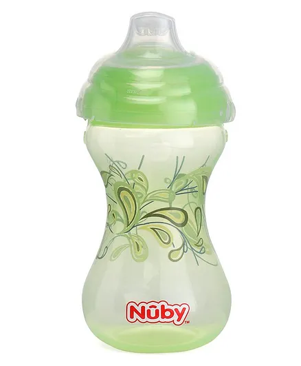 Nuby Click It Designer Series Soft Spout Trainer Sipper Cup Green - 300 ml