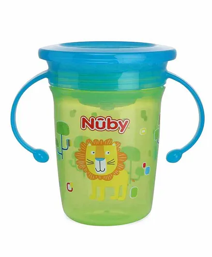 Nuby 360 Degree Wonder Twin Handle Cup Green - 240 ml