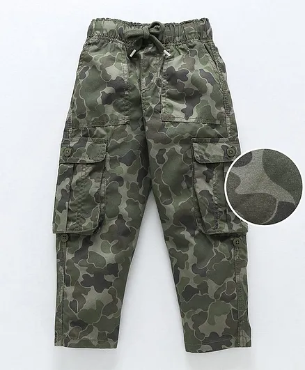 Kiddopanti Camouflage Print Full Length Bottom - Grey