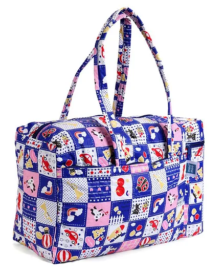 Mee Mee Nursery Bag With Insulated Bottle Holder Multi Print - Blue